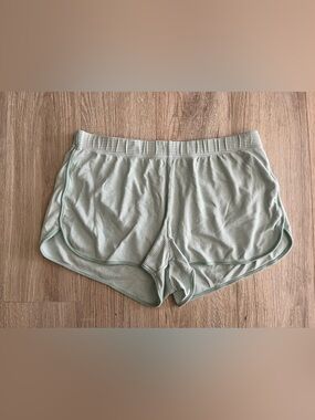 Lake Women’s Pima Cotton Pajama Shorts Green Stripes - Size Medium